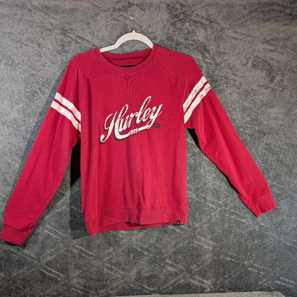 WOMEN'S/JRS Hurley Buzz Tower Crew Flesce Sweatshirt Deep Red Small